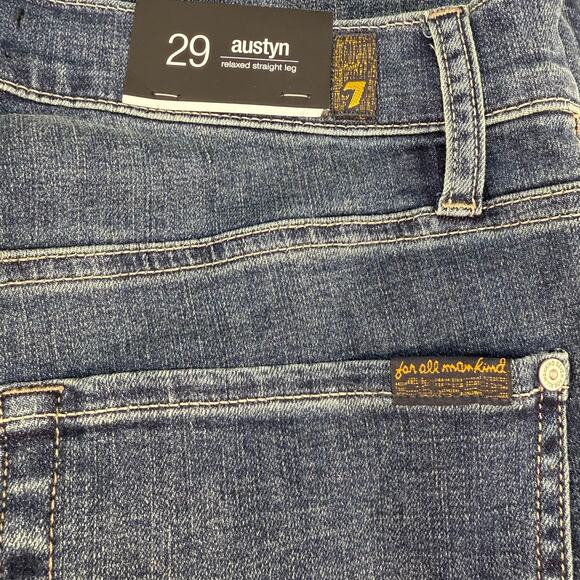 7 For All Mankind Jeans Women's 29 (8) Blue Austyn Relaxed Straight Leg NWT - Picture 4 of 15